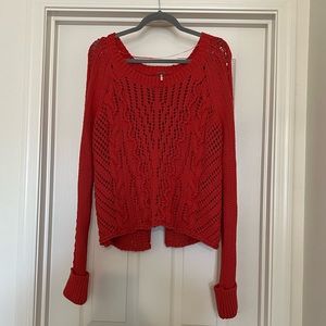 Free People Knit Split Back Sweater